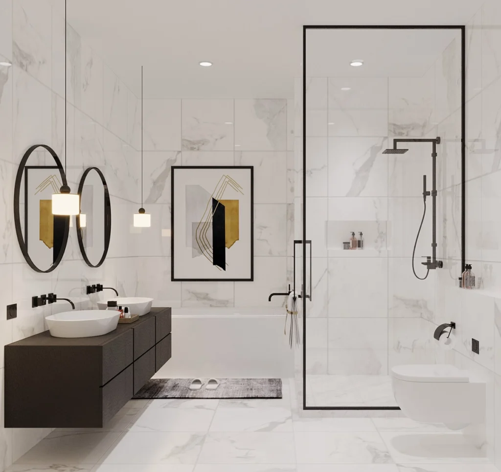 Renders van een badkamer in Breda