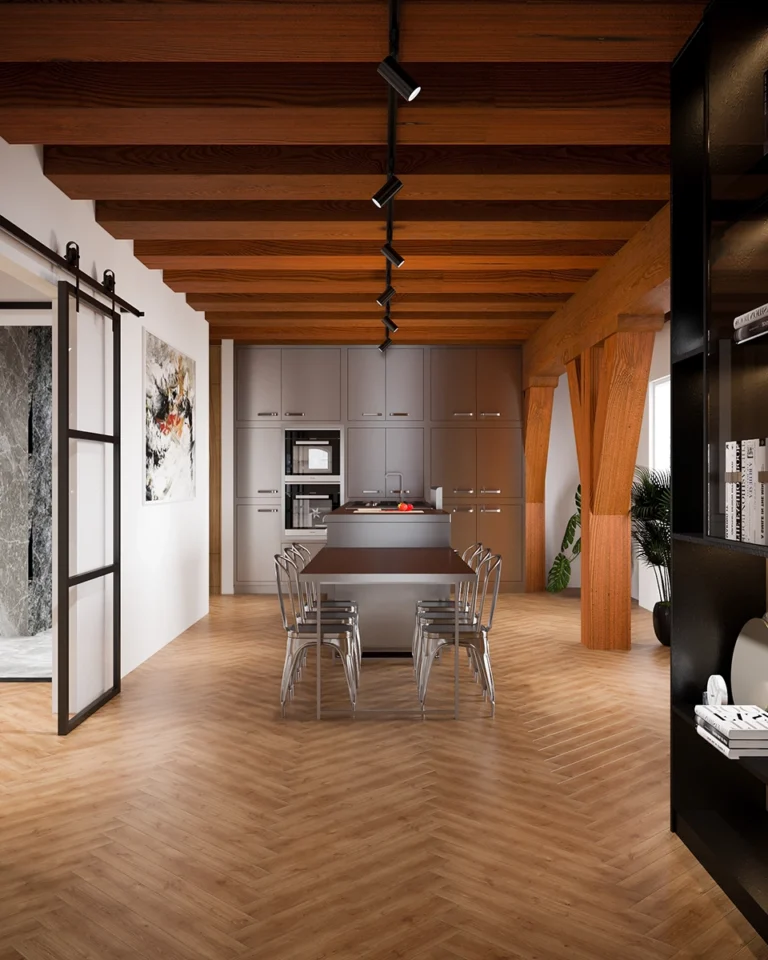 Penthouse 3D visualisatie van een keuken in Rotterdam
