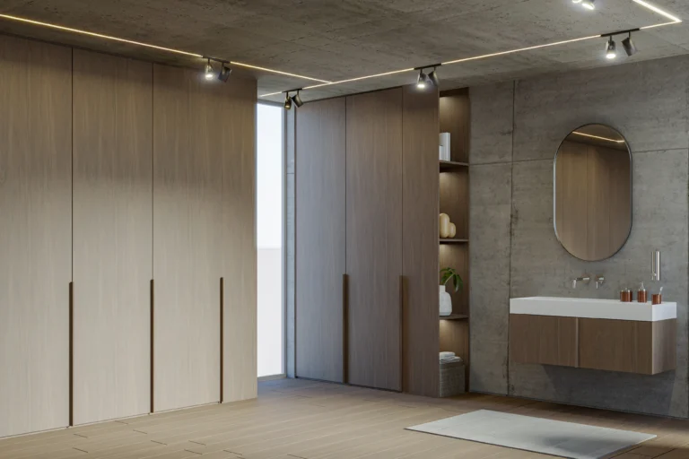 3D impressie van een badkamer voor Alcom Interieur