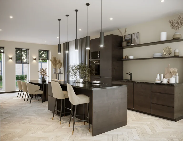3D impressie van een keuken in Emmen