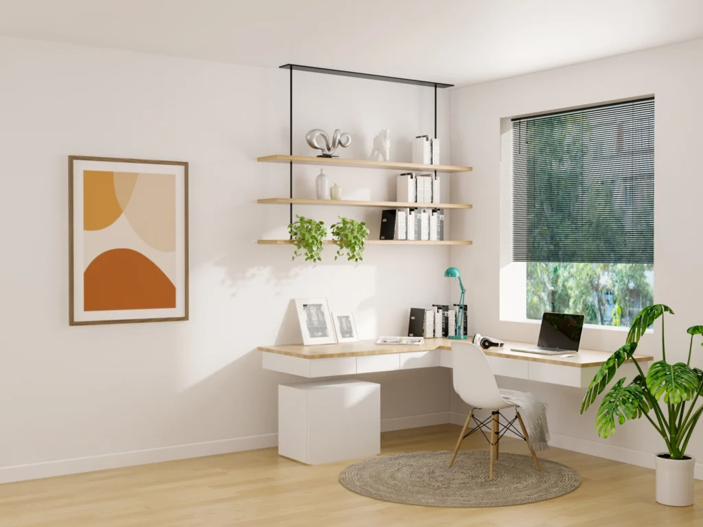 3D visualisatie in Rotterdam van een werkhoek met behulp van visualisaties