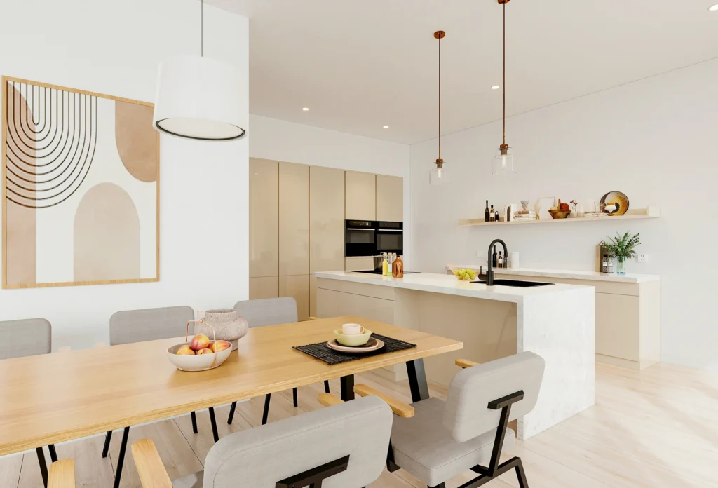 3D visualisatie nieuwbouw keuken in Amsterdam