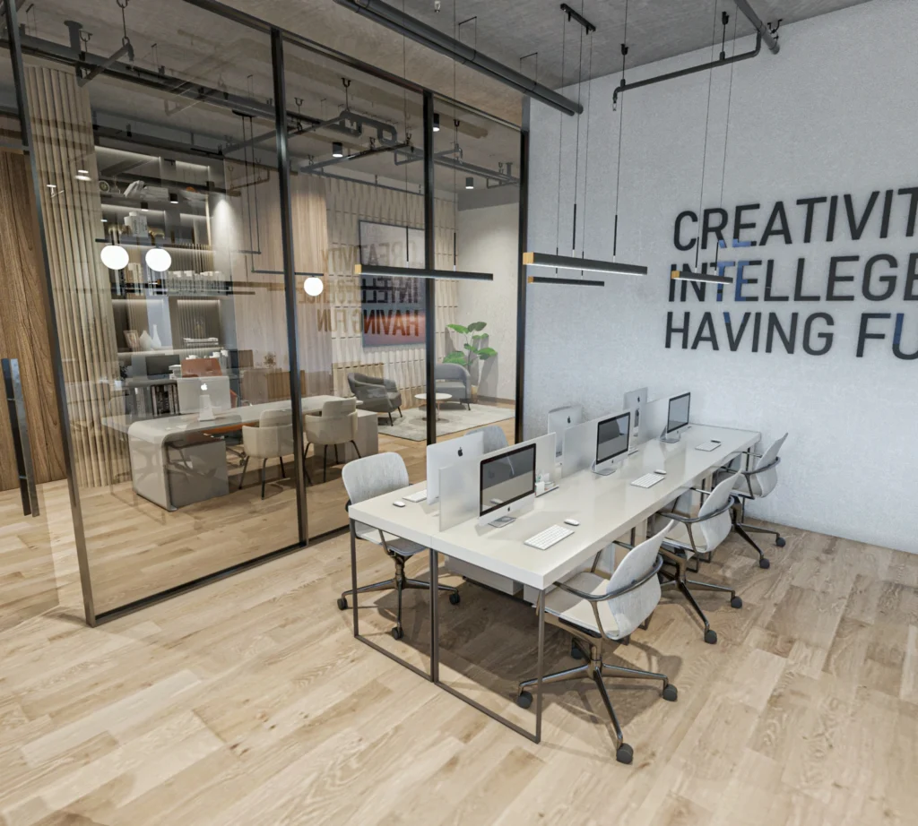 Visualisatie van een kantoor in Zaandam