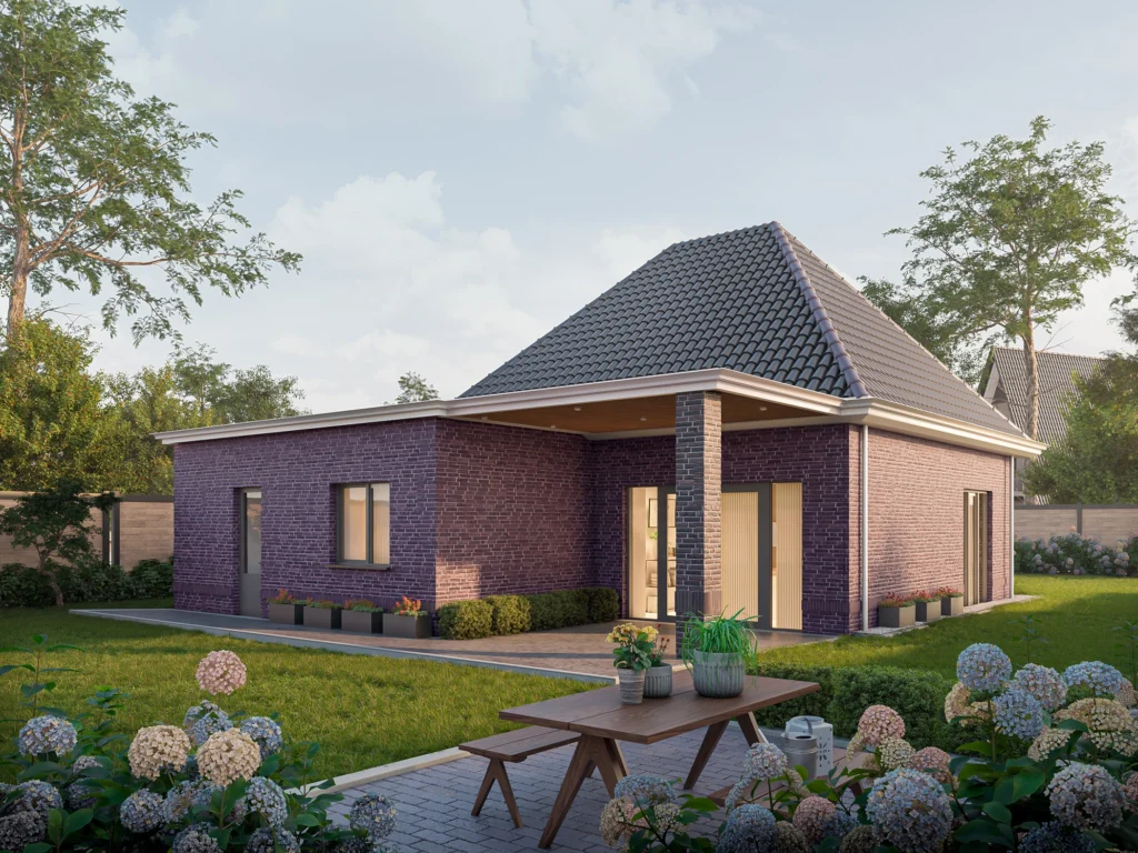 Exterieur visualisaties villa en tuin in Emmen