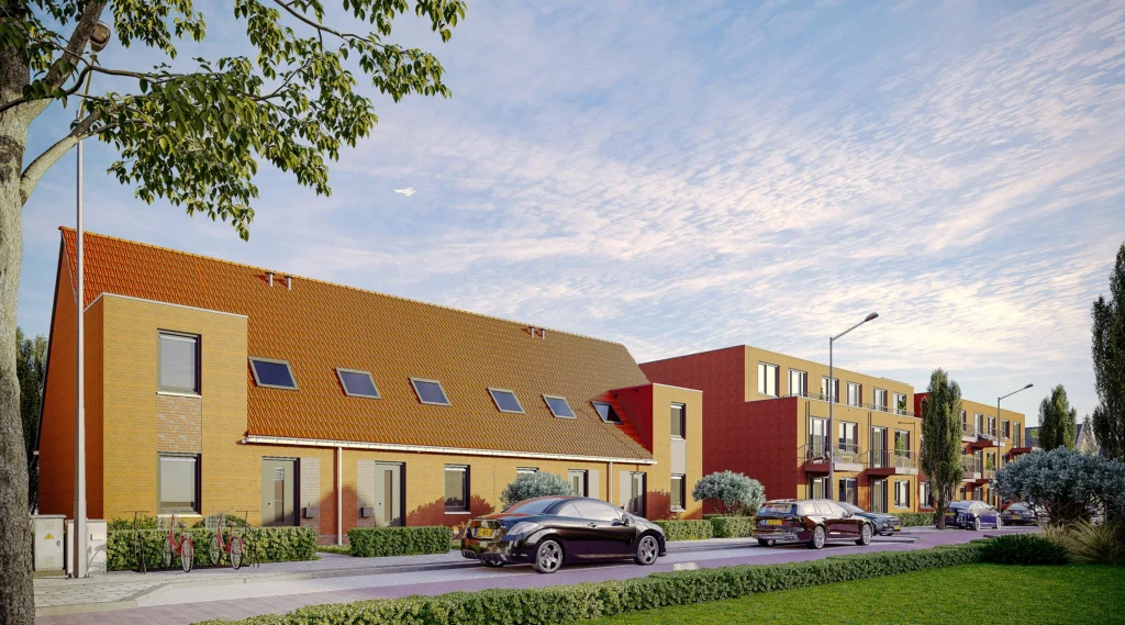 Architectuur visualisaties van een ontwikkeling voor Salland Wonen